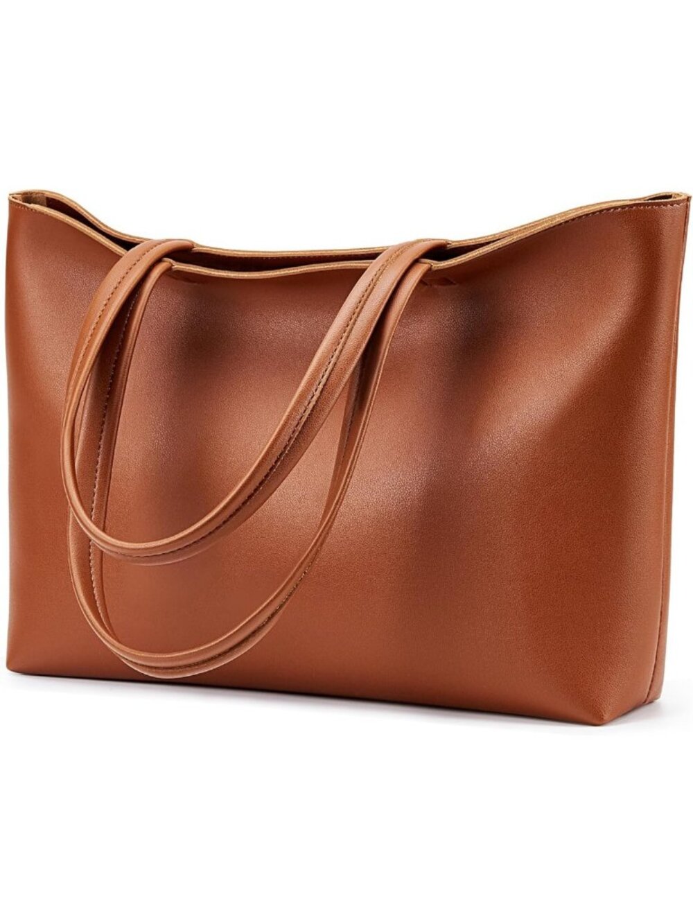 Stylish Vegan Leather Tote Bag with Zipper, Chic Shoulder Satchel for Women